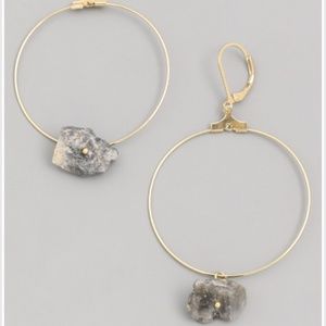 STONE HOOP EARRINGS